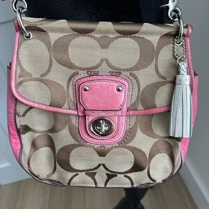 Coach Legacy 70th Anniversary Limited Edition Signature Pink and Brown Bag